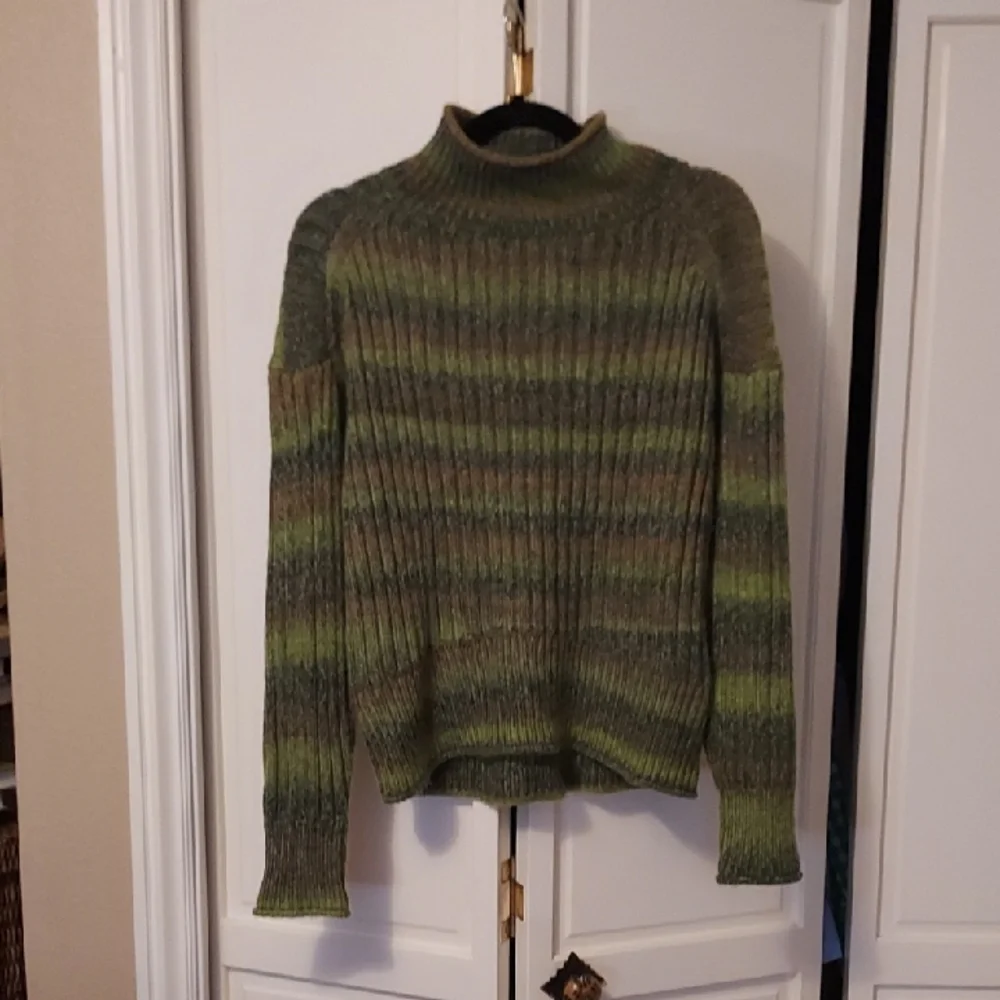 Kut From The Kloth Green Brown Mock Turtleneck Sweater Size M